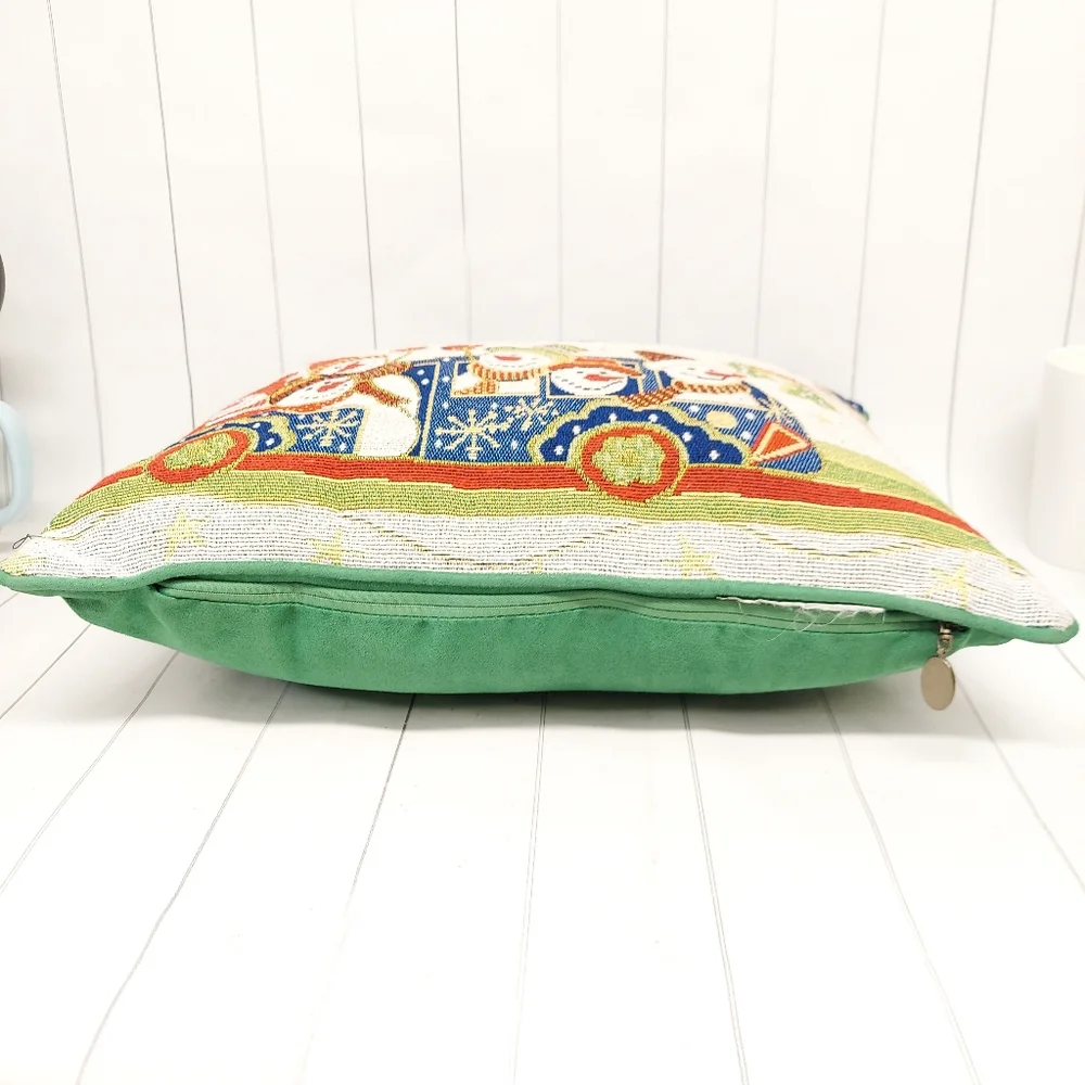 Pier 1 Snowman Train Holiday Pillow